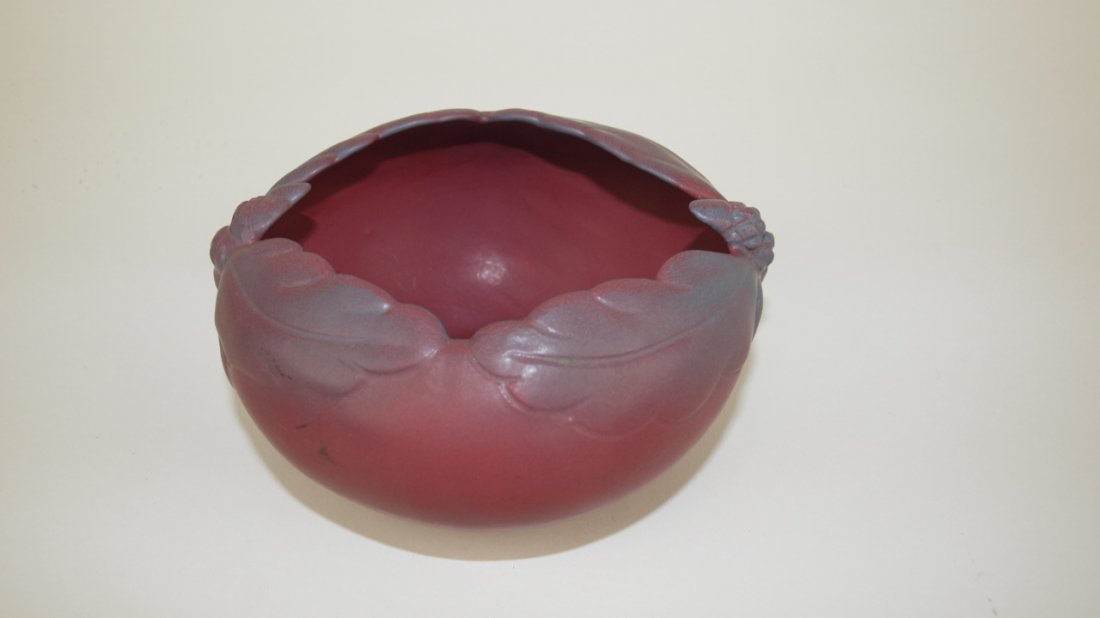 Van Briggle art pottery maroon oak leaf and acorn (1 of 1)