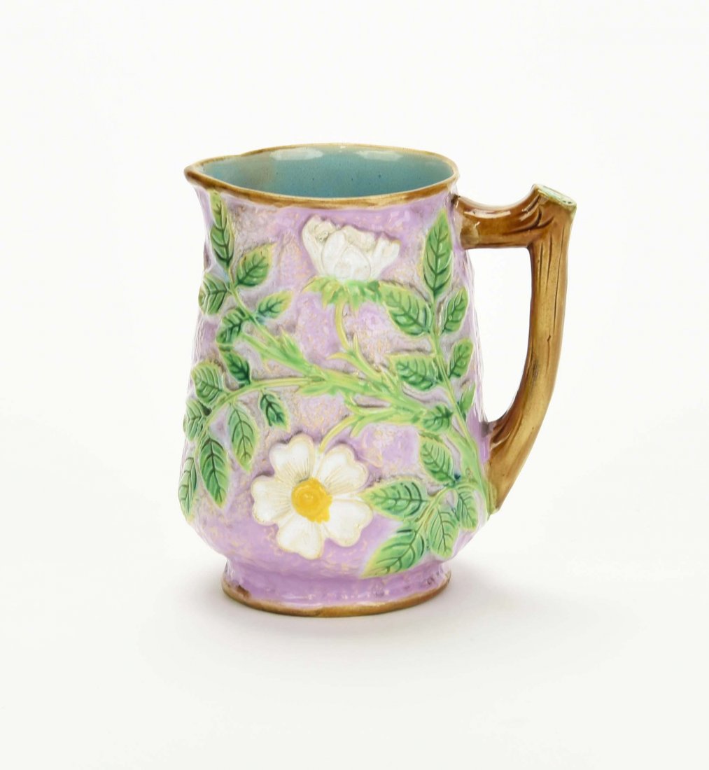 A George Jones Majolica 'Wild Rose' Pitcher c. 1875. (1 of 1)