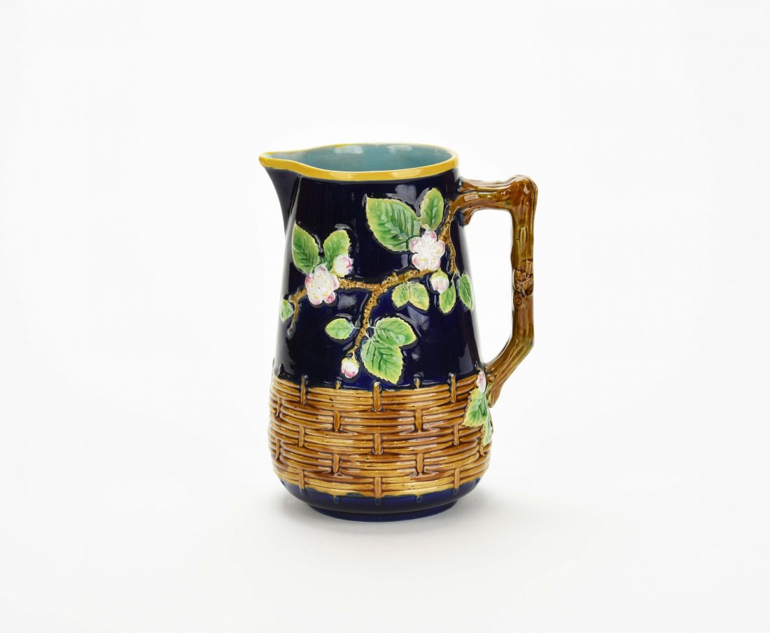 A George Jones Majolica 'Apple blossom' pitcher 5 (1 of 2)