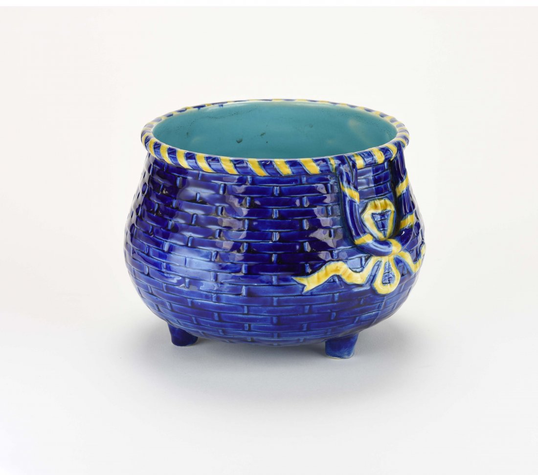 An Extremely Rare Minton Majolica Basket Posy Holder (1 of 1)