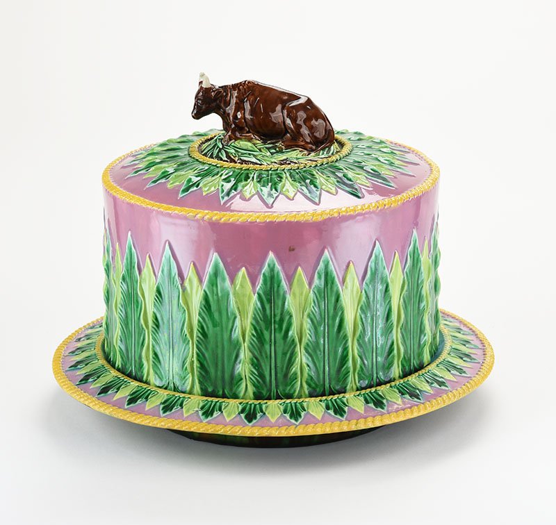 A George Jones Majolica 'Cow' Half Stilton Cheese (1 of 3)