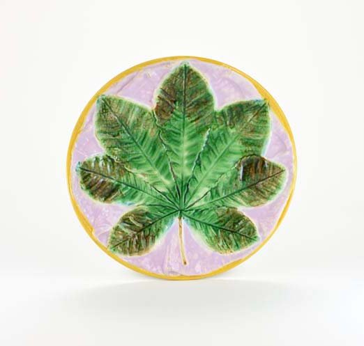 A George Jones Majolica 'Knapkin' Plate c.1875 Shape (1 of 1)