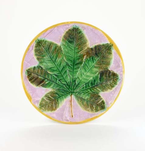 A George Jones Majolica 'Knapkin' Plate c.1875 Shape (1 of 1)