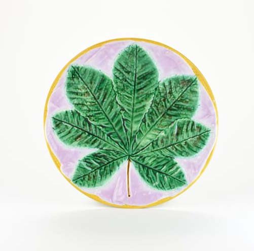 A George Jones Majolica 'Knapkin' Plate c.1875. Shape (1 of 1)