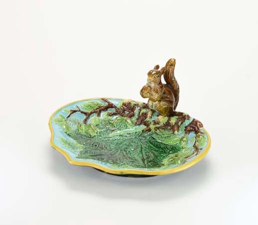 A George Jones Majolica ‘Squirrel' Nut Dish c.1875 (1 of 2)