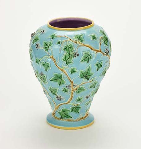 A Rare George Jones Majolica Ivy Vase, c. 1875. The (1 of 5)