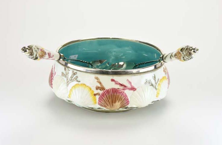 A Wedgwood Majolica Argenta ‘Ocean’ Silver Plated Salad (1 of 2)