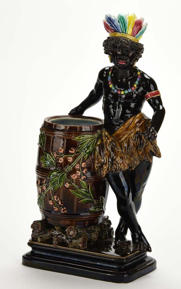 A Very Rare Hugo Lonitz Majolica Blackamoor Tobacco (1 of 3)