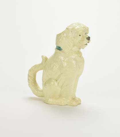 A Dreyfus Majolica Dog Pitcher c.1890. Modelled as a (1 of 2)