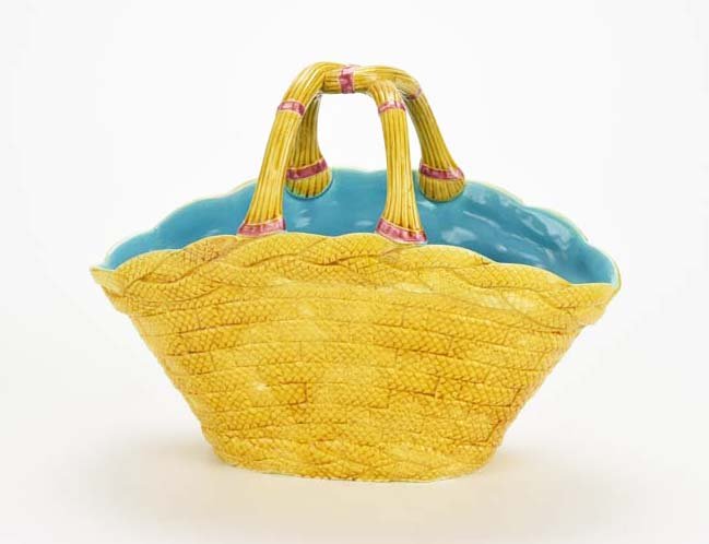 An Extremely Rare Large Copeland Majolica ‘Basket' Posy (1 of 3)