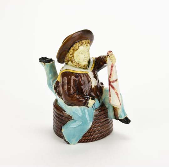 A Holdcroft Majolica ‘Three Legged sailor and Flag’ (1 of 3)