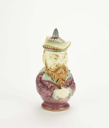 A Rare Hugo Lonitz Majolica Toby Jug and Cover, c. 1880 (1 of 3)