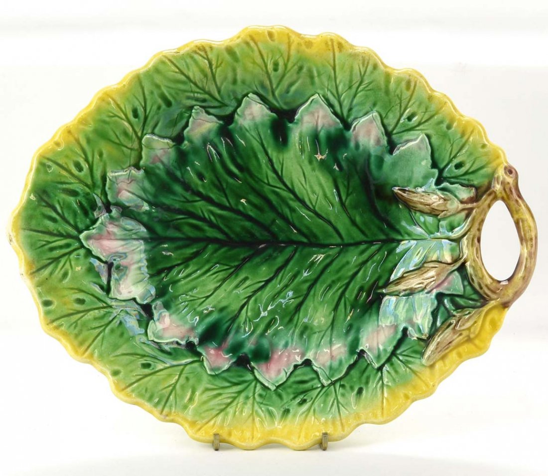 Majolica oak leaf tray, 12" (1 of 1)