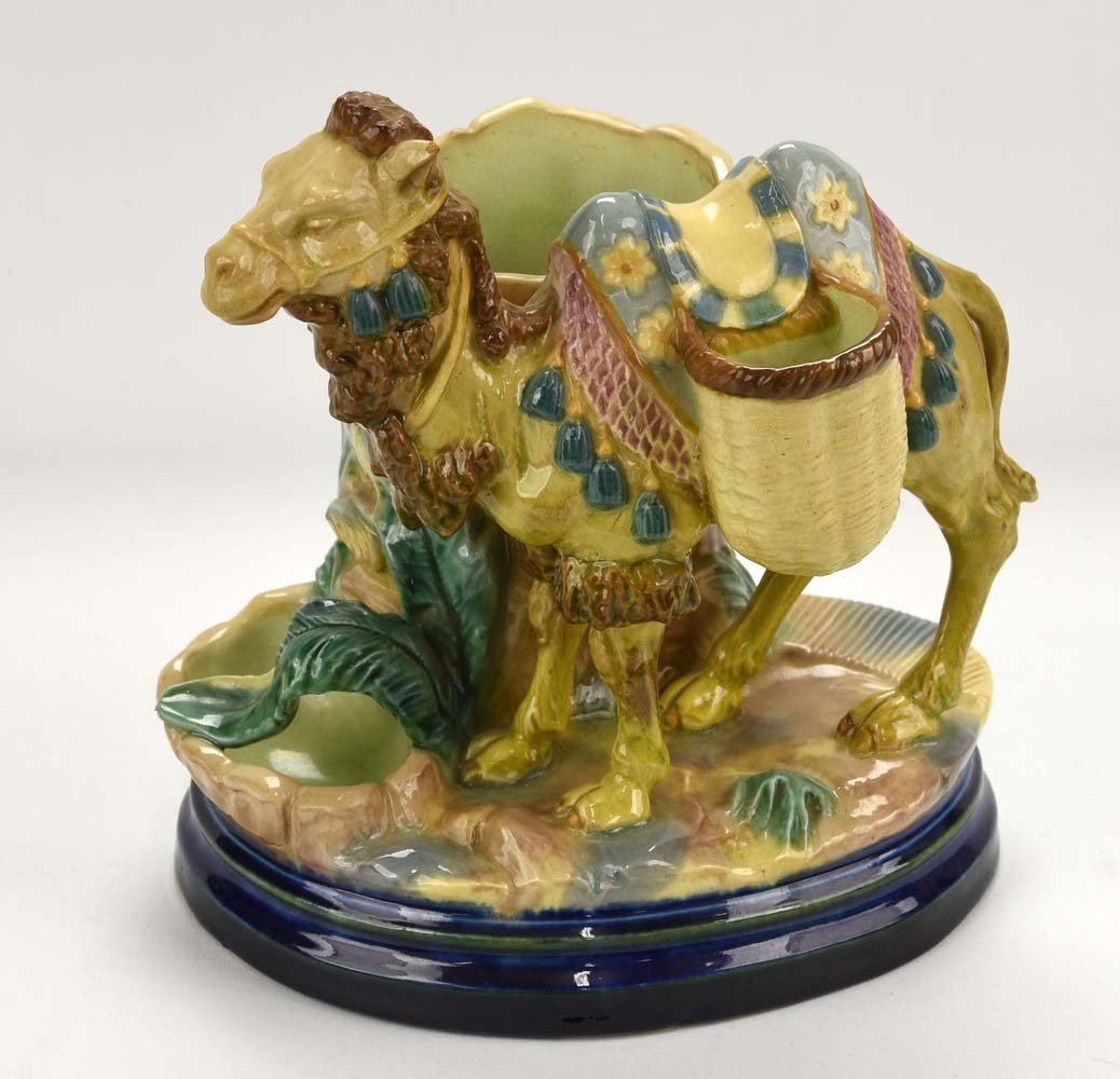 Majolica camel figural match striker, unusual form, 6 (1 of 1)