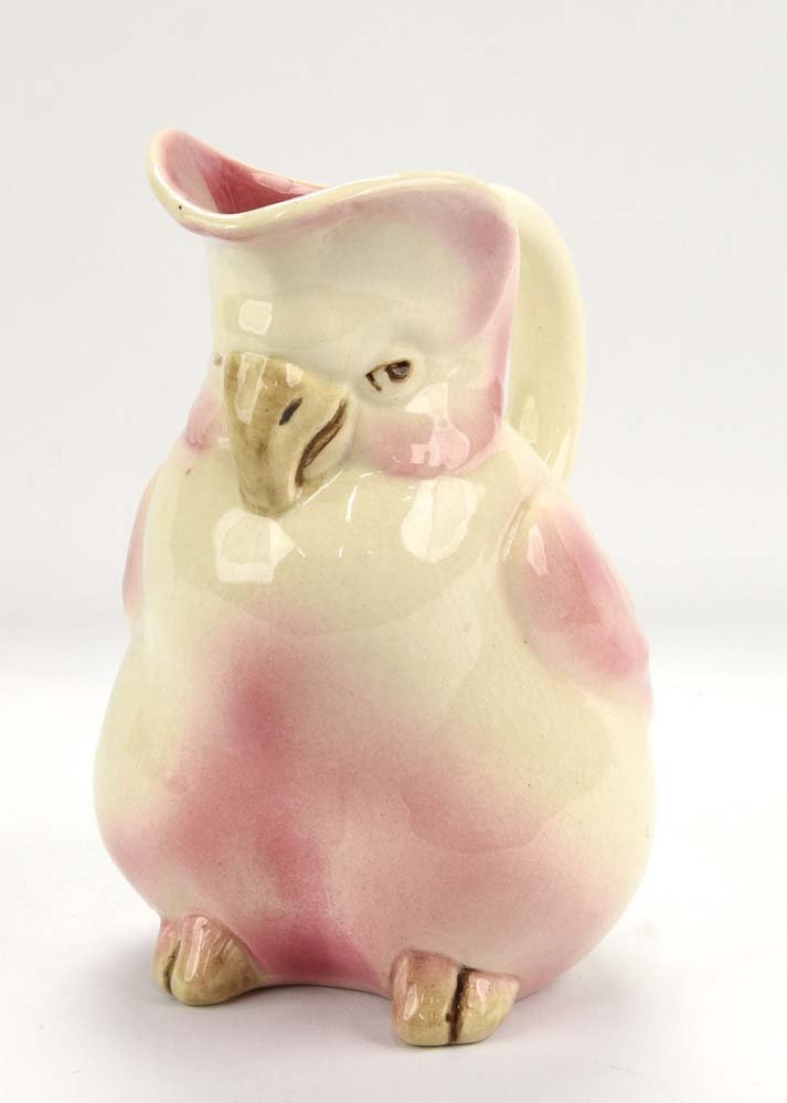 Sarreguemines majolica figural bird pitcher, 7" (1 of 1)