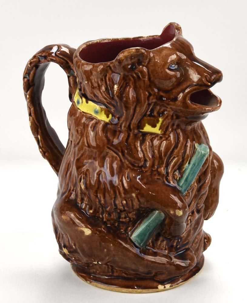 French majolica figural bear with stick pitcher, 8 (1 of 1)