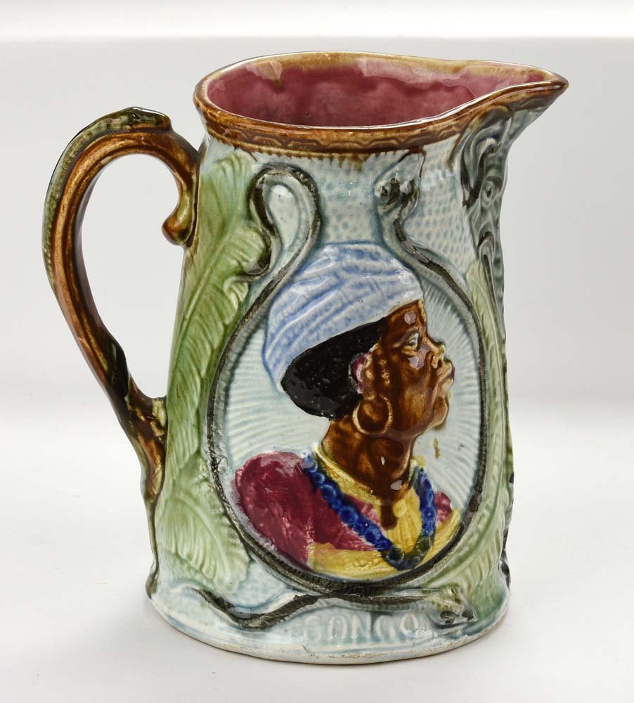 French majolica pitcher with Blackamoor portrait on (1 of 1)