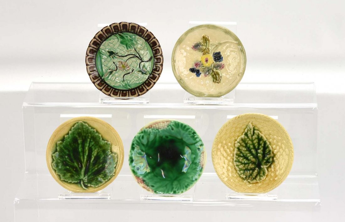 Majolica lot of 5 butterpats (1 of 1)