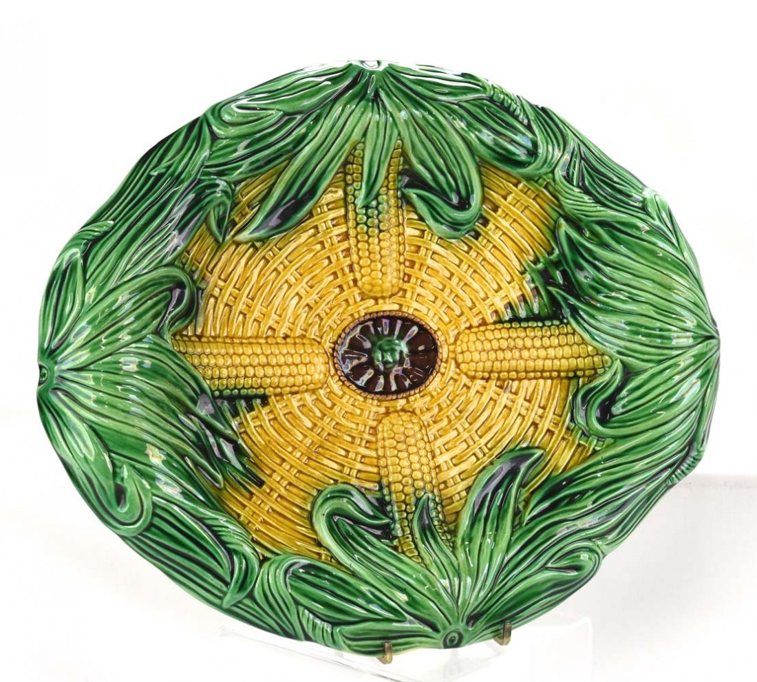 Majolica corn platter, 13" (1 of 1)