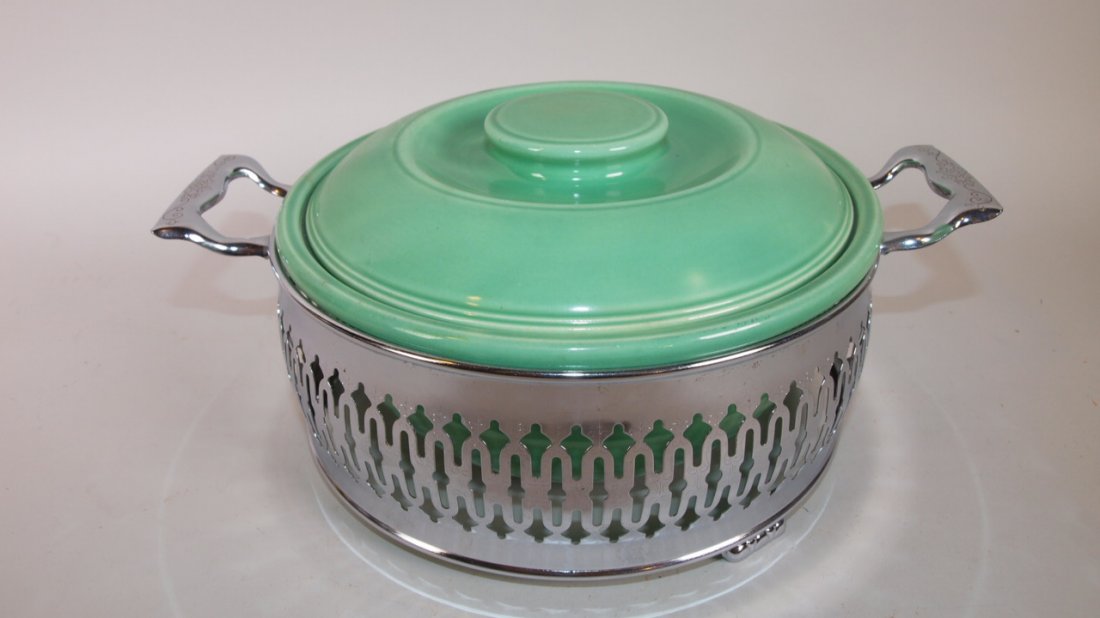 Fiesta Kitchen Kraft green casserole with chrome holder (1 of 1)