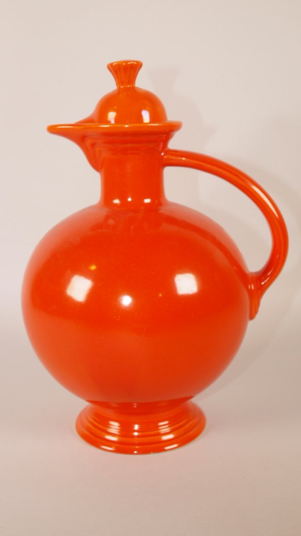 Fiesta water carafe, red, finial restuck (1 of 1)