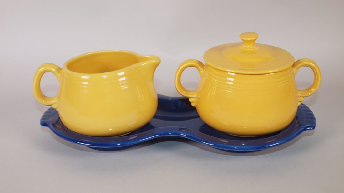 Fiesta individual cream and sugar set:  yellow cream & (1 of 1)