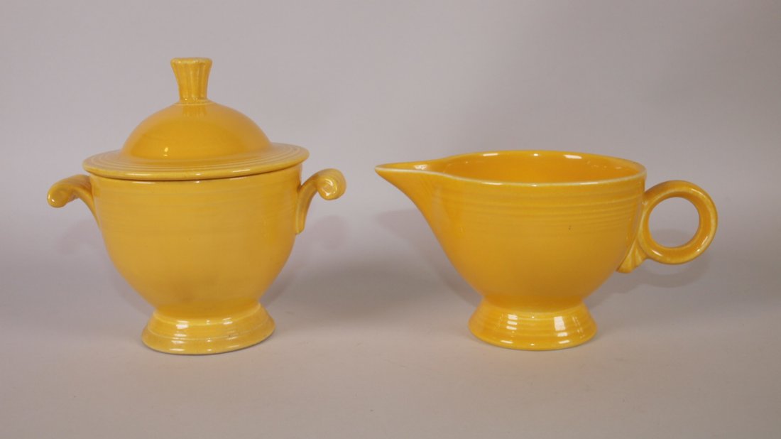 Fiesta cream & sugar, yellow: Fiesta cream & sugar, yellow