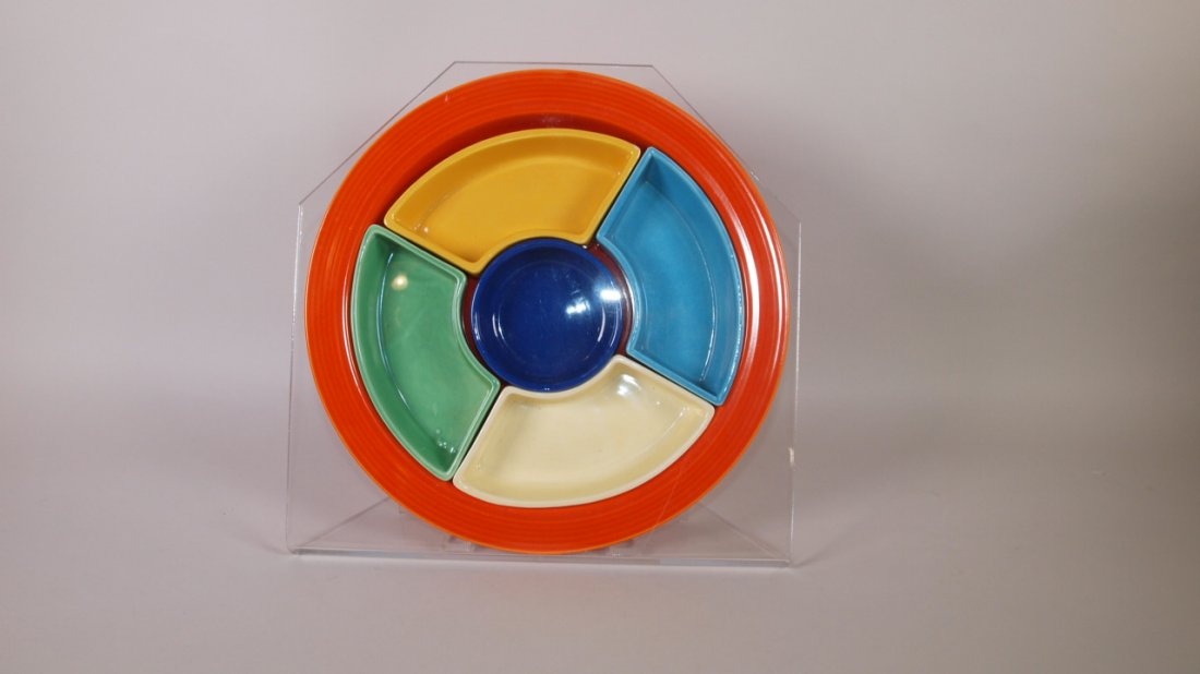 Fiesta relish tray, red tray includes all 6 colors with (1 of 1)