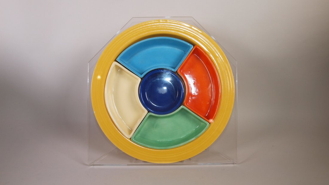 Fiesta relish tray, yellow tray includes all 6 colors (1 of 1)