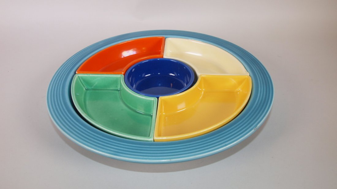 Fiesta relish tray, turquoise tray includes all 6 (1 of 1)