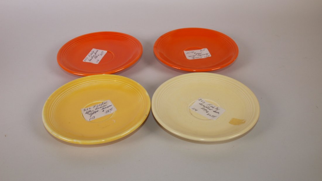 Fiesta demitasse saucer group:  2-red, yellow, & ivory (1 of 1)