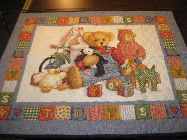 Wallhanger with Bunny and Bear is 35x42: Wallhanger with Bunny and Bear is 35x42