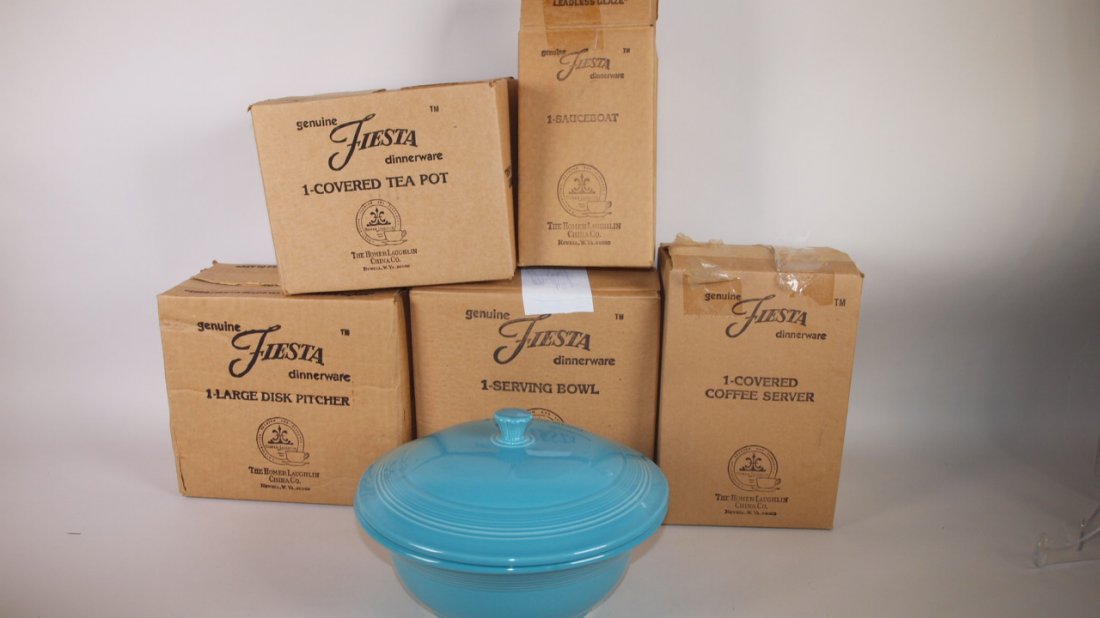 Fiesta Post 86 turquoise lot of 6 pieces:  teapot, (1 of 1)