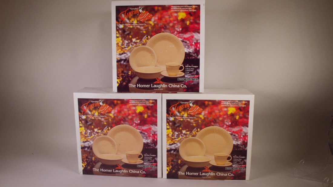 Fiesta Post 86 yellow lot of 3-5 piece place settings, (1 of 1)