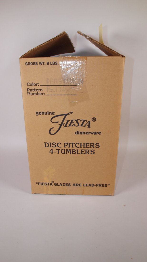 Fiesta Post 86 persimmon disk water pitcher & 4 (1 of 1)