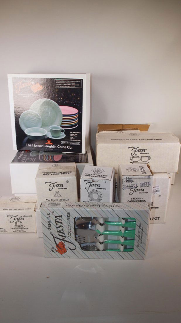 Fiesta Post 86 seamist green lot of 16 NIB pieces: 2- 5 (1 of 1)