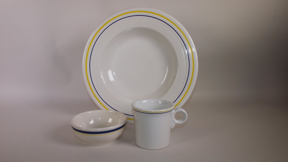 Fiesta Post 86 white pasta bowl, small bowl & mug all (1 of 1)