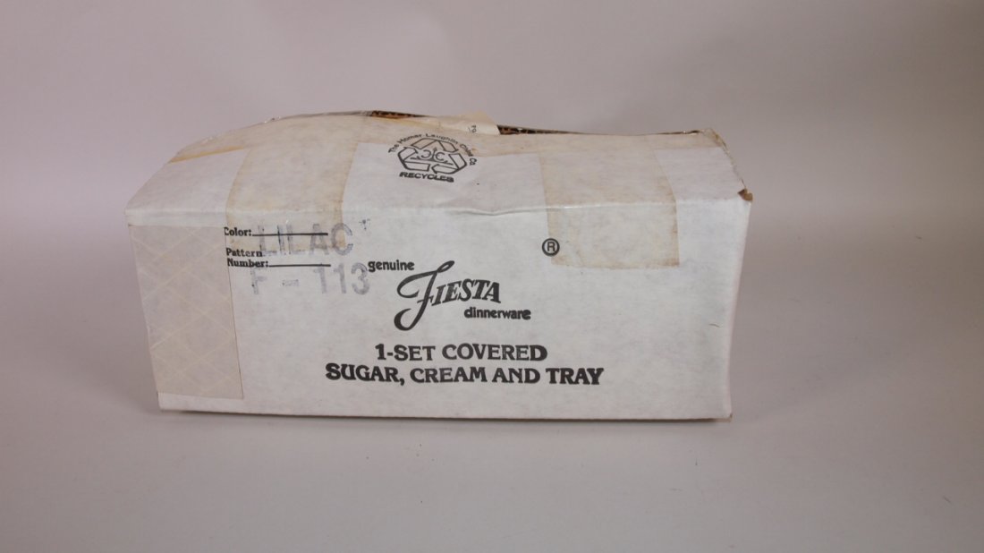 Fiesta Post 86 lilac cream, sugar, and tray set, N (1 of 1)
