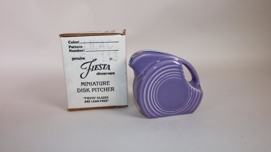 Fiesta Post 86 lilac disk mini pitcher, NIB (1 of 1)
