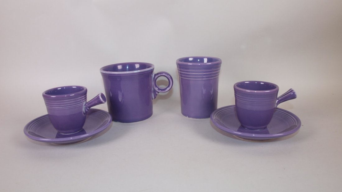 Fiesta Post 86 lilac group:  2-AD cups & saucers, mug & (1 of 1)