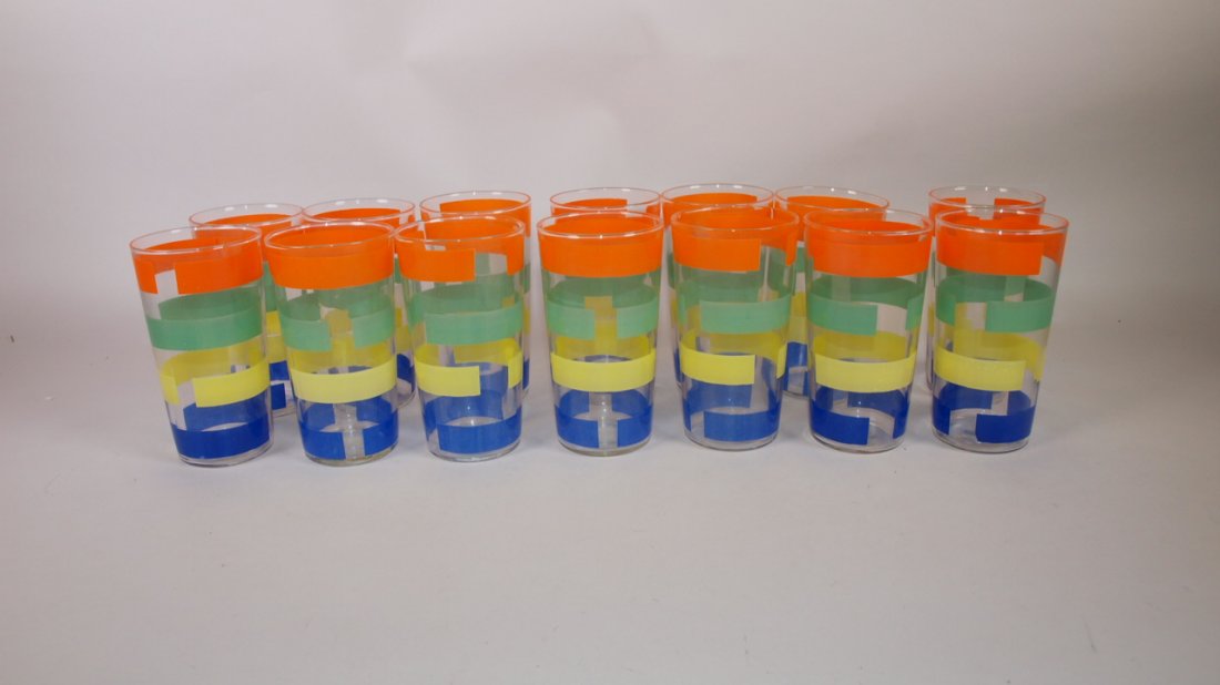 Fiesta set of 14 glass go-along tumblers (1 of 1)