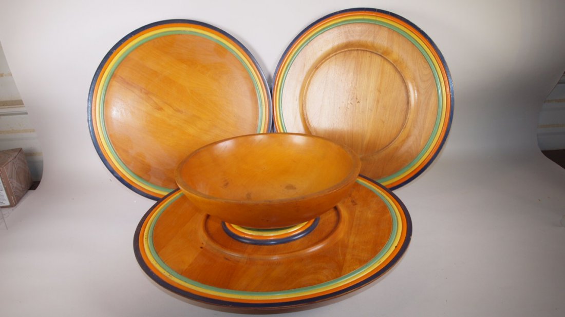 Fiesta go-along wooden lot of 4 pieces: 2- trays, lazy (1 of 1)