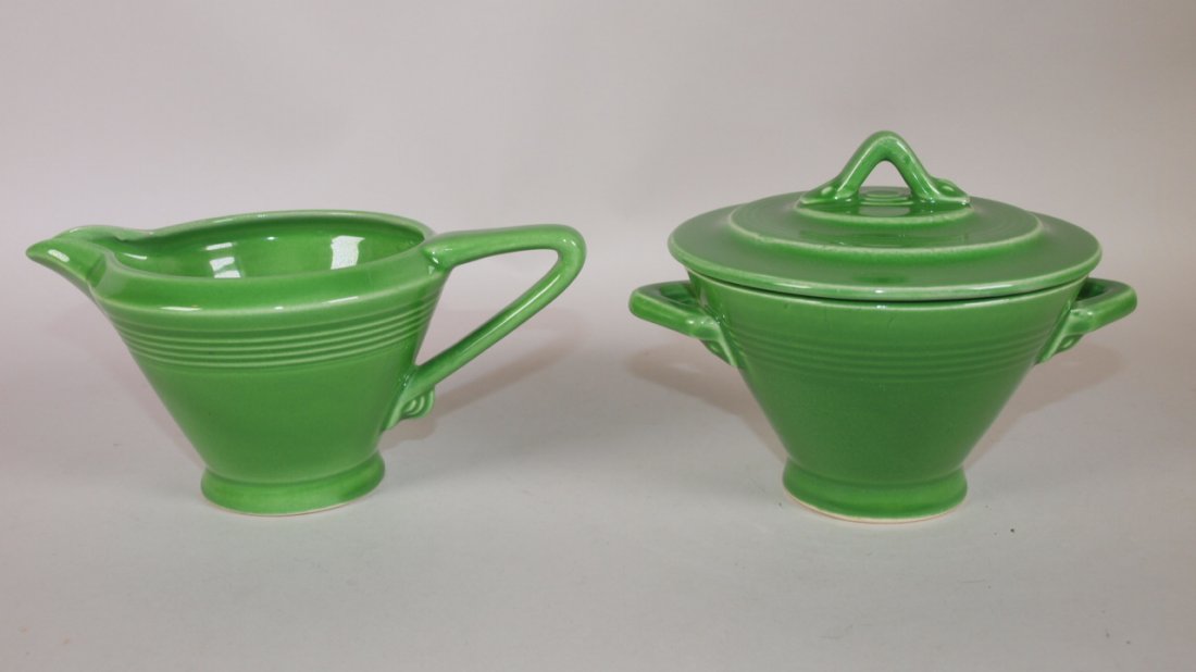 Fiesta Harlequin medium green cream & sugar (1 of 1)