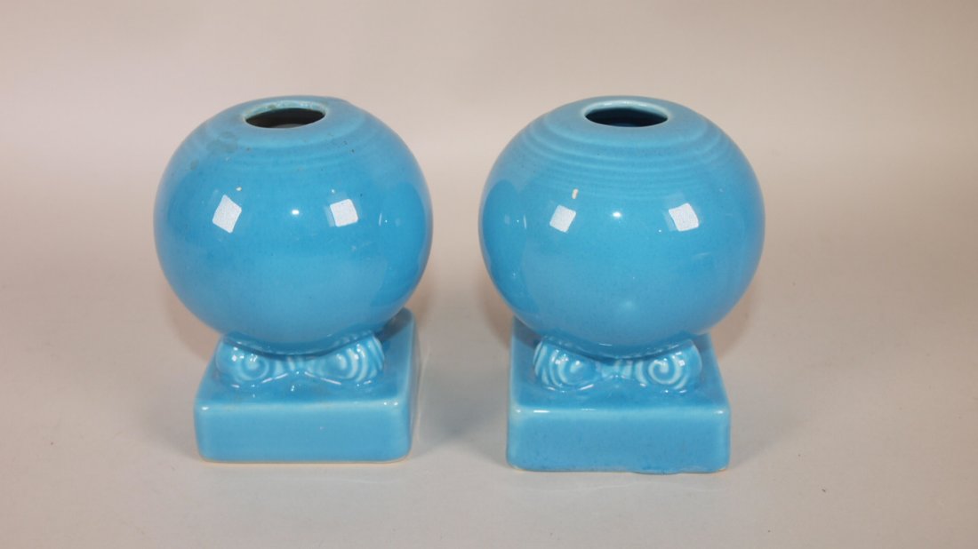 Fiesta pair turquoise bulb candle holders (1 of 1)
