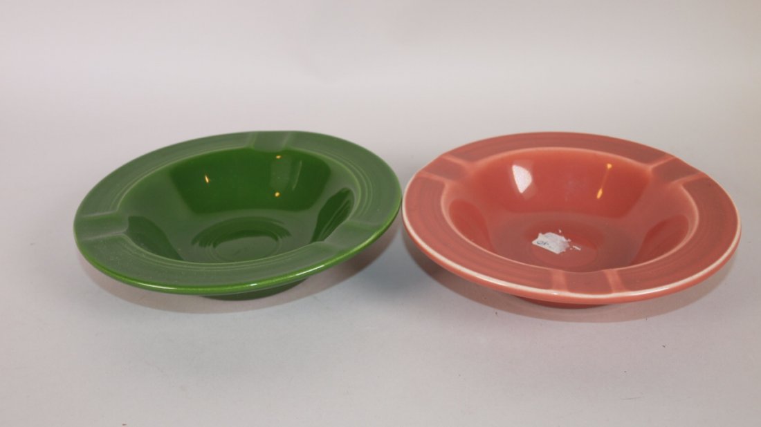 Fiesta ashtray group:  dark green & rose (1 of 1)