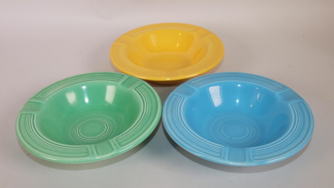 Fiesta ashtray group:  turquoise, green, & yellow (1 of 1)