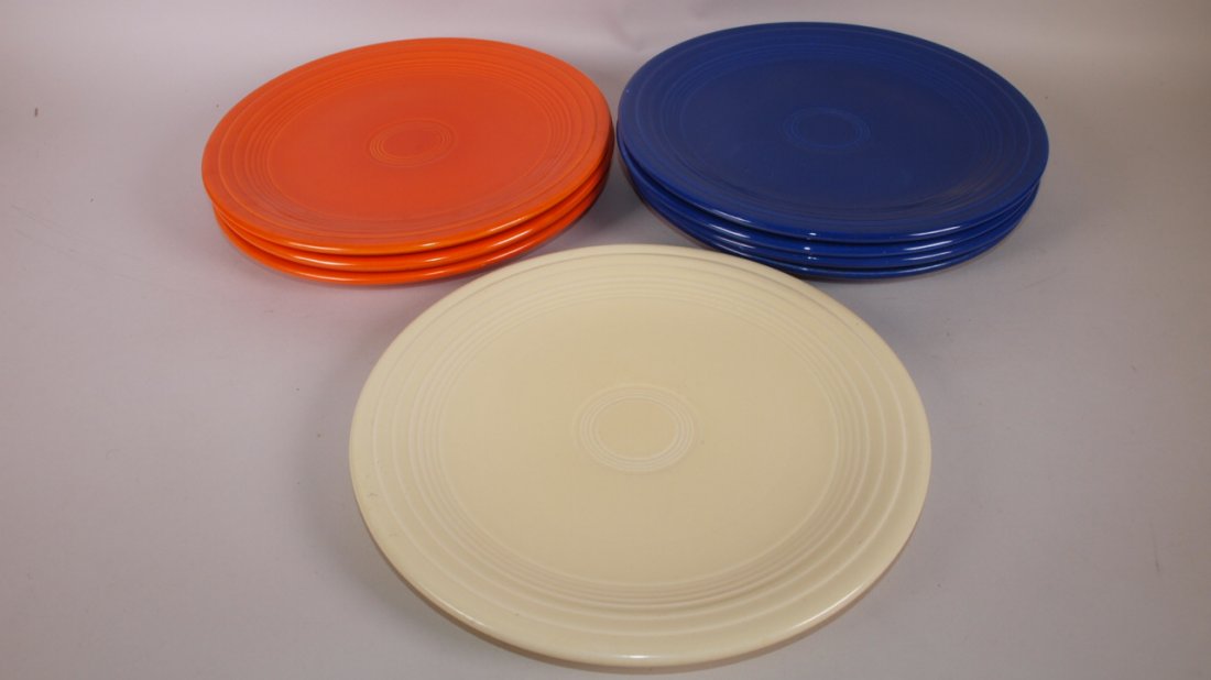 Fiesta 9" plate group:  3-red, 4-cobalt, 1-ivory (1 of 1)