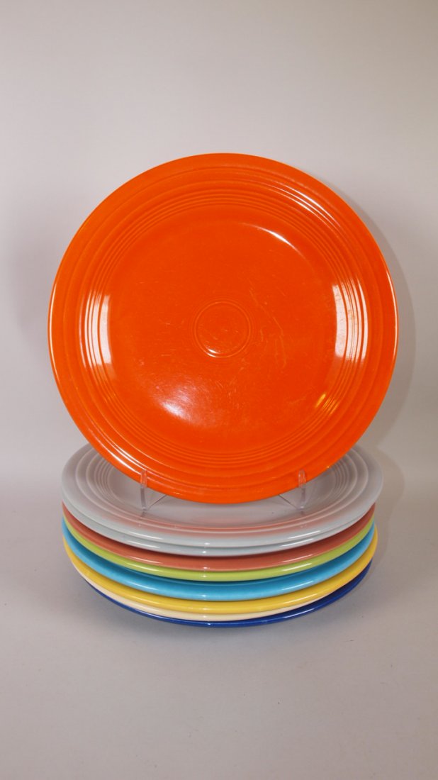 Fiesta 10" plate group:  lot of 9 assorted colors (1 of 1)