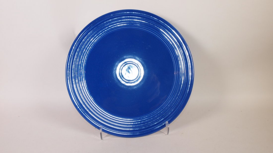 Fiesta cake plate, cobalt, rare (1 of 1)