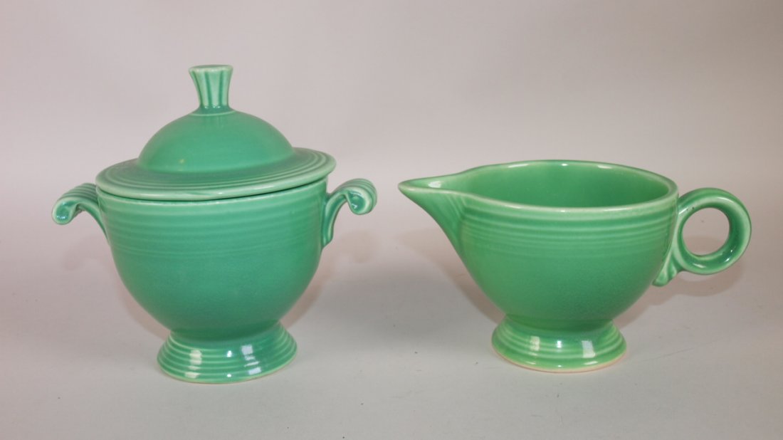 Fiesta cream & sugar, green: Fiesta cream & sugar, green